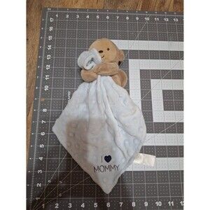 Carters Child of Mine lovey Monkey Blue Plush security blanket I love mommy